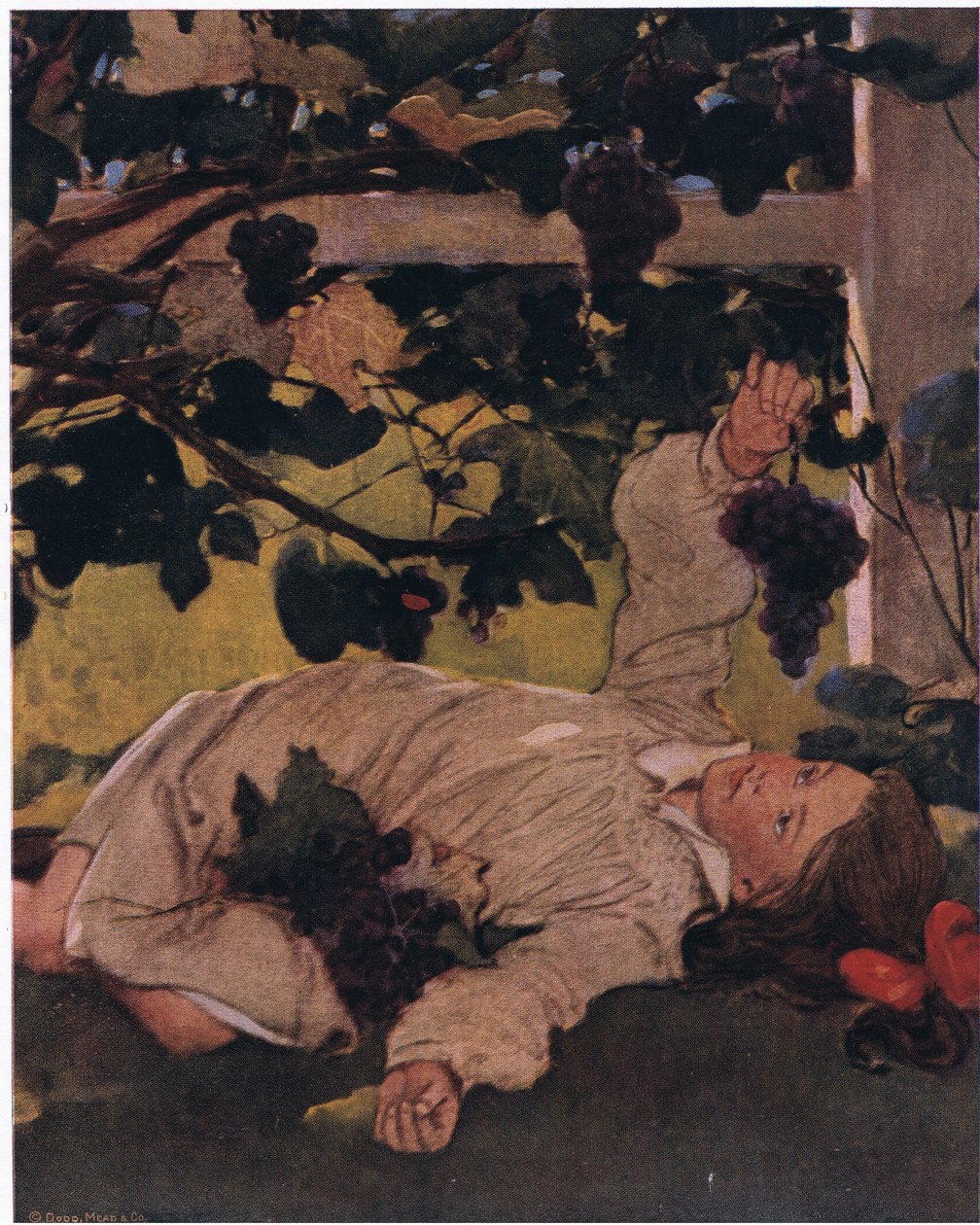 Hän tiesi voivansa syödä yhden milloin vain halusi, joten hänellä ei ollut kiirettä (väri litho) tekijältä Jessie Willcox Smith