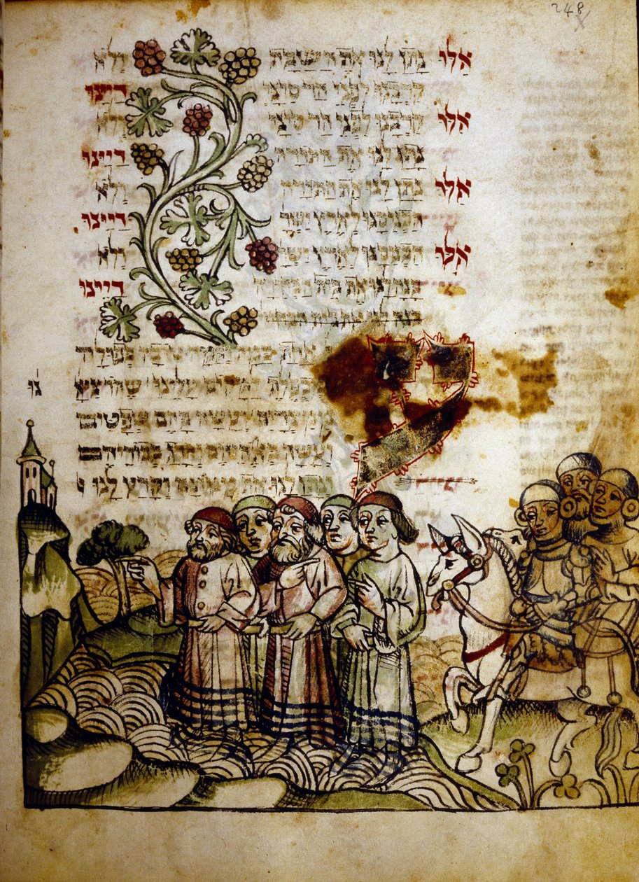 Punaisen meren kulku 1400-luvun Machazorista, Biblioteca Palatina, Parma tekijältä Jewish School