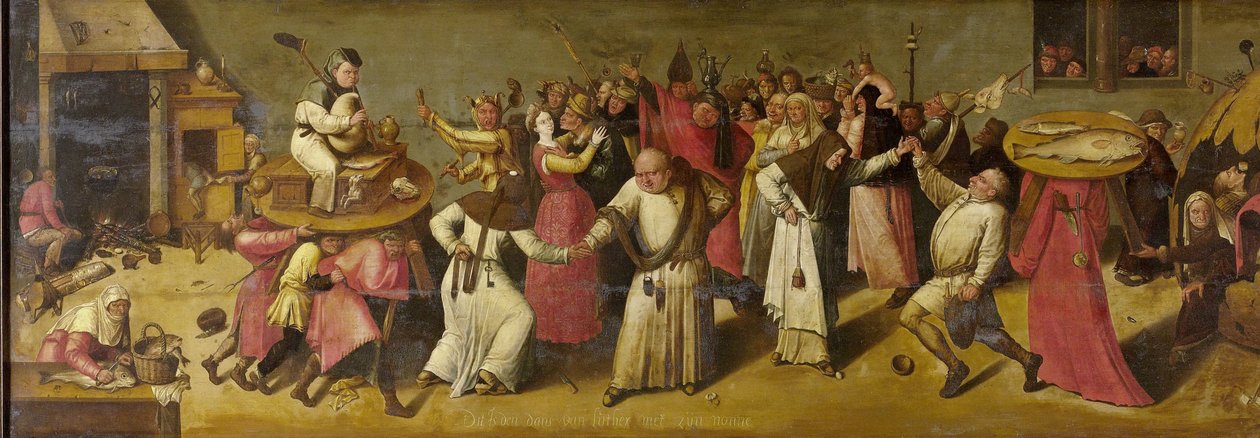 Taistelu karnevaalin ja paaston välillä tekijältä Jheronimus Bosch (manner of)