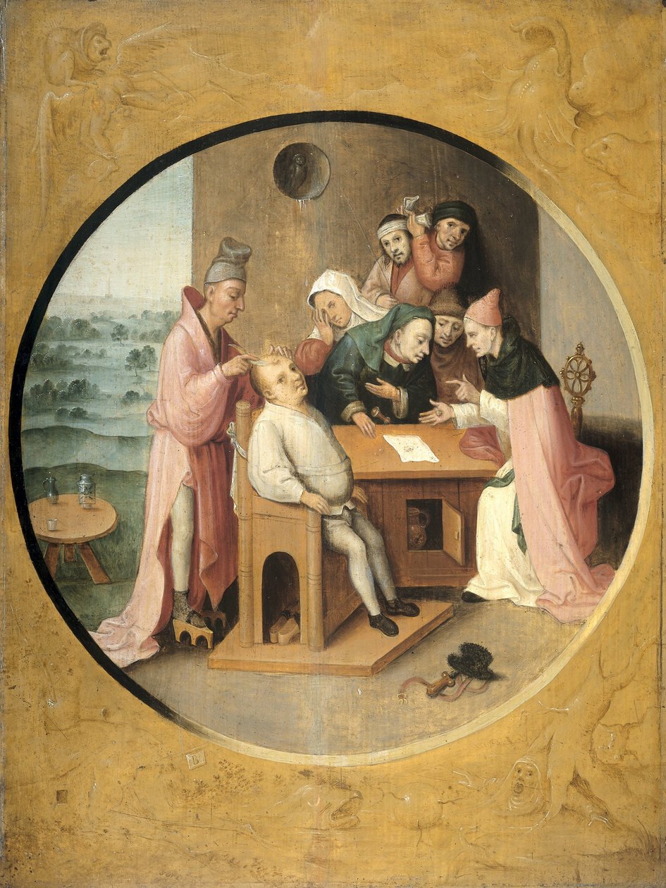 "Pään kivien poistaminen" tekijältä Jheronimus Bosch (manner of)