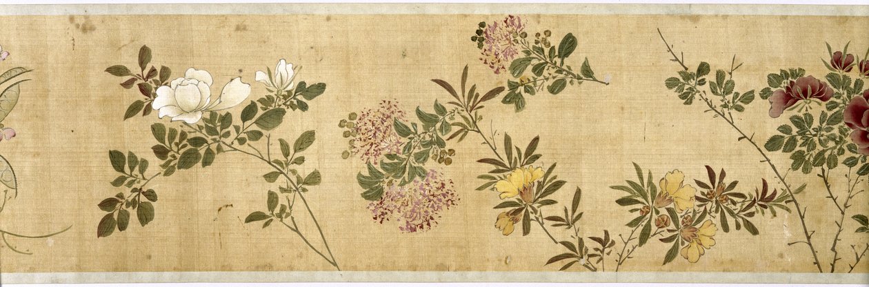 Sata kukkaa, 1600-luvun alku (maalattu silkki) (yksityiskohta: katso myös 207347-58) tekijältä Jiayan Chen