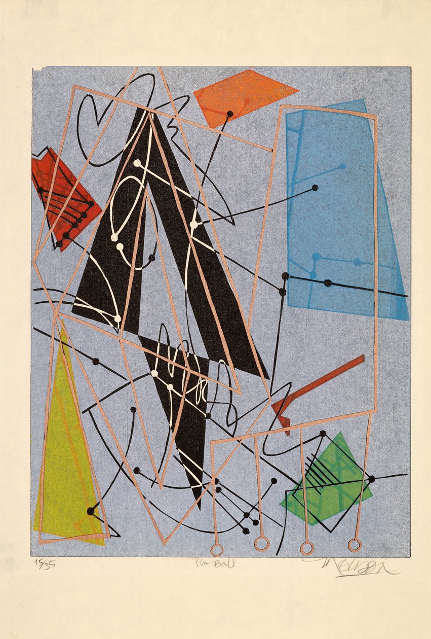 Pin Ball, 2015 (puupiirros) tekijältä Jim Monson