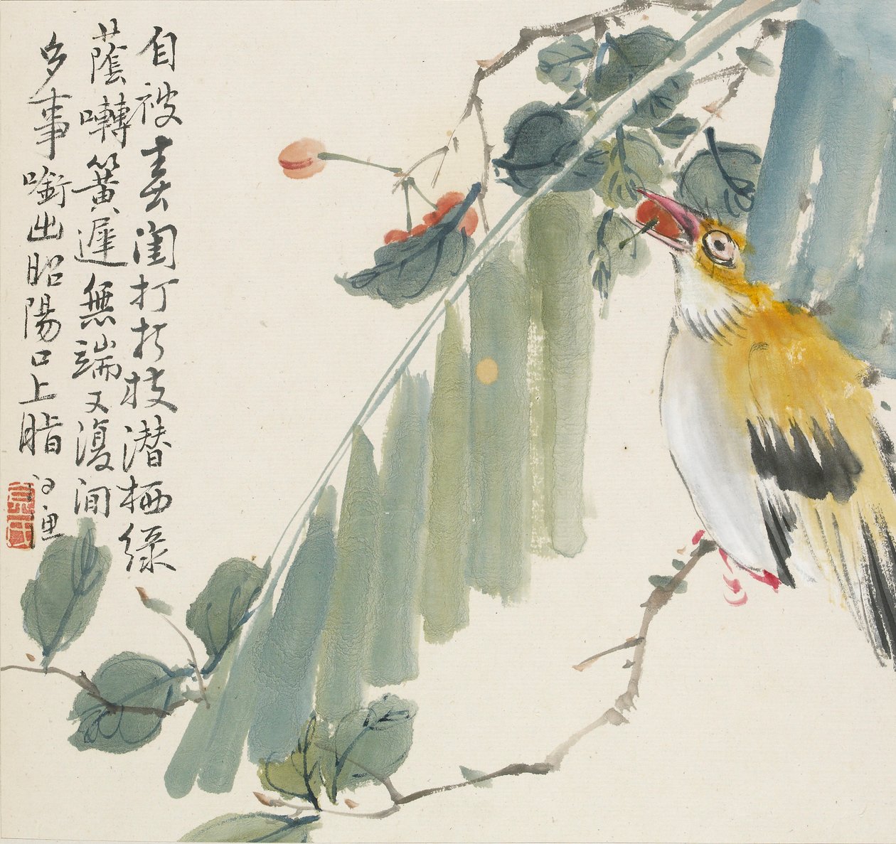Kultainen orioli kirsikka suussa, 1857 tekijältä Jin Yuan