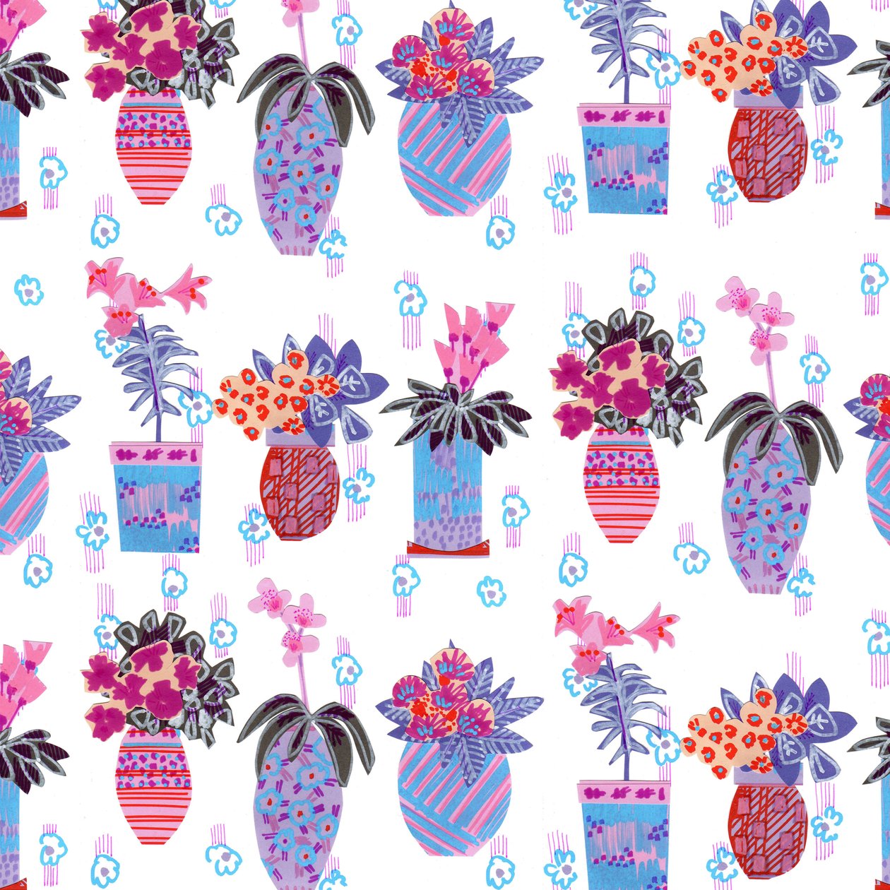 House Plants, 2014, (kollaasi, paperi, kynä ja muste, giclee-printti) tekijältä Jo Chambers