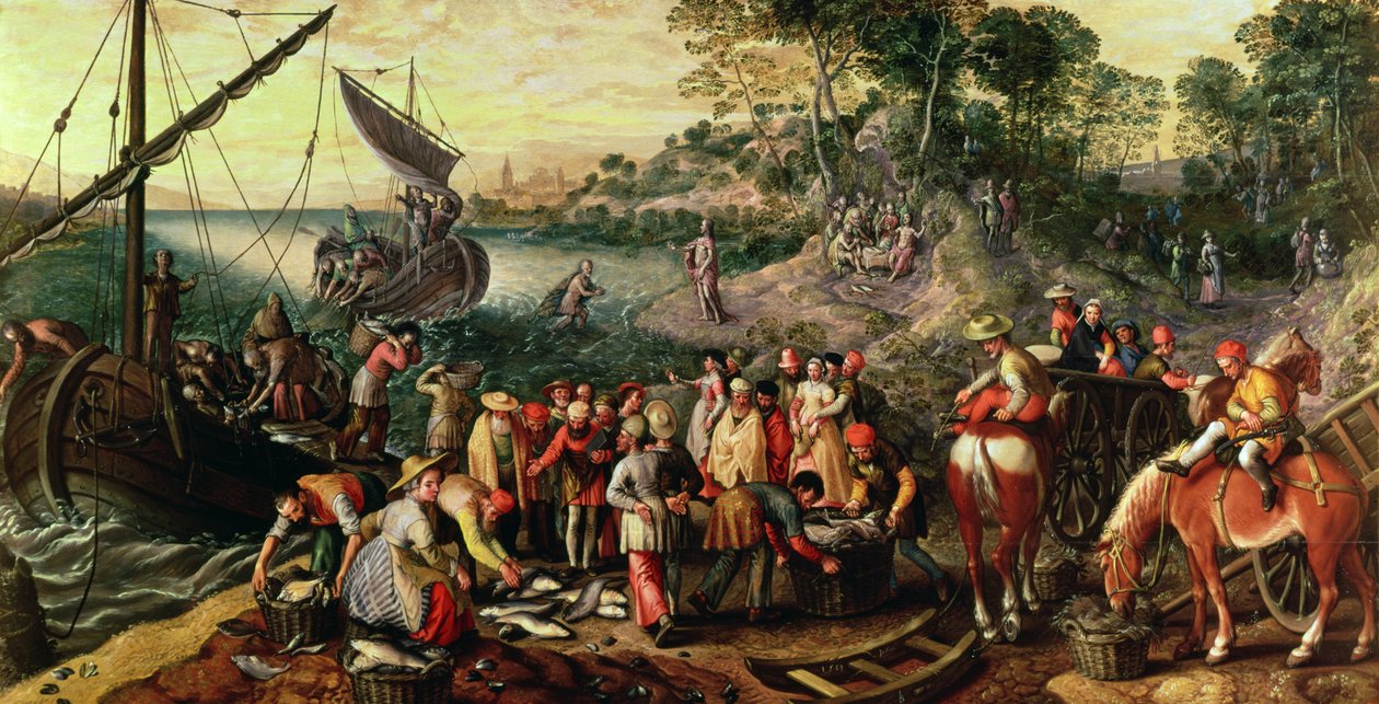 Kalojen ihmeellinen luonnos (paneeli) tekijältä Joachim Beuckelaer
