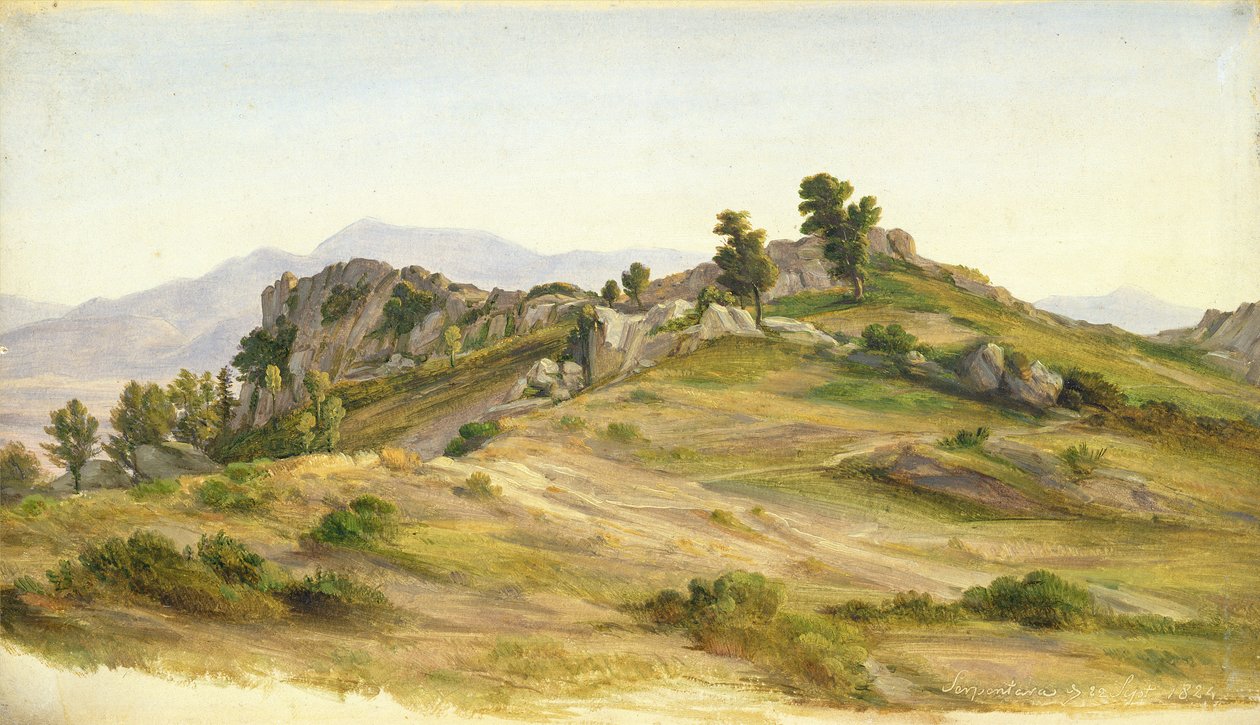 Serpentara Olevanossa, 1824 (öljy paperille kiinnitetty korttiin) tekijältä Joachim Faber