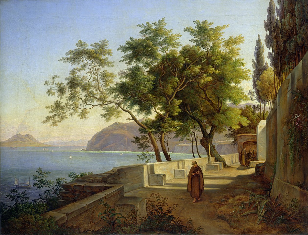 Kapusiinien terassi Sorrentossa, 1828 tekijältä Joachim Faber