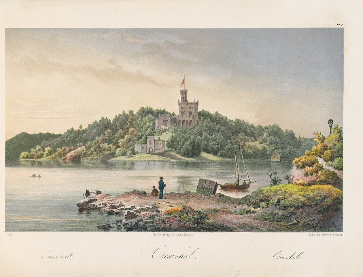 Näkymä Oscarshalista, 1852 tekijältä Joachim Frich