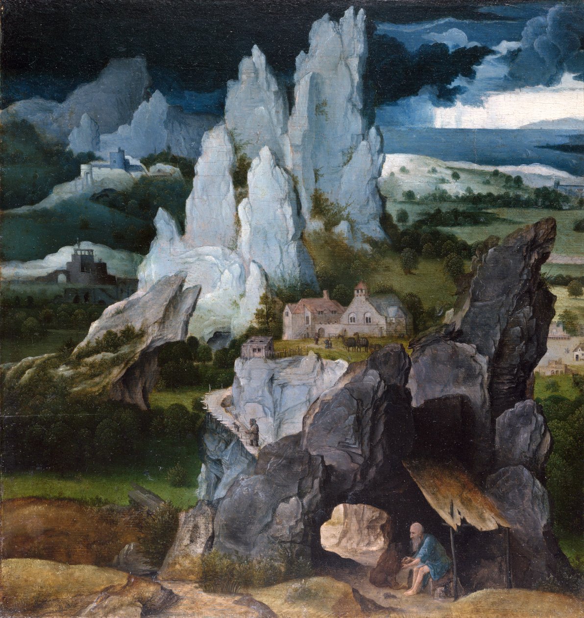 St. Jerome kivisessä maisemassa, n. 1515 tekijältä Joachim Patenier