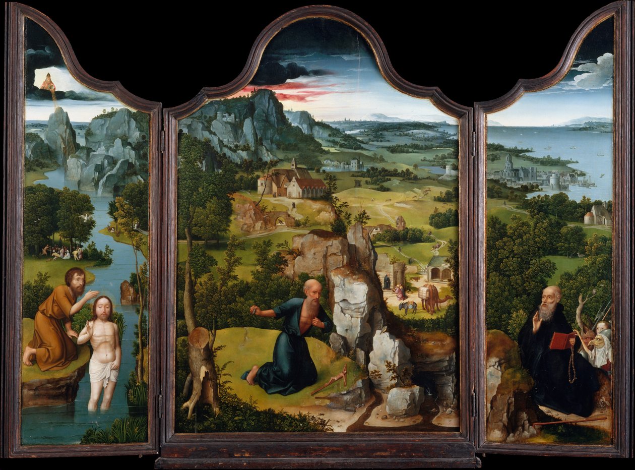 Pyhän Jeromeen katumus (triptyykki) tekijältä Joachim Patinir