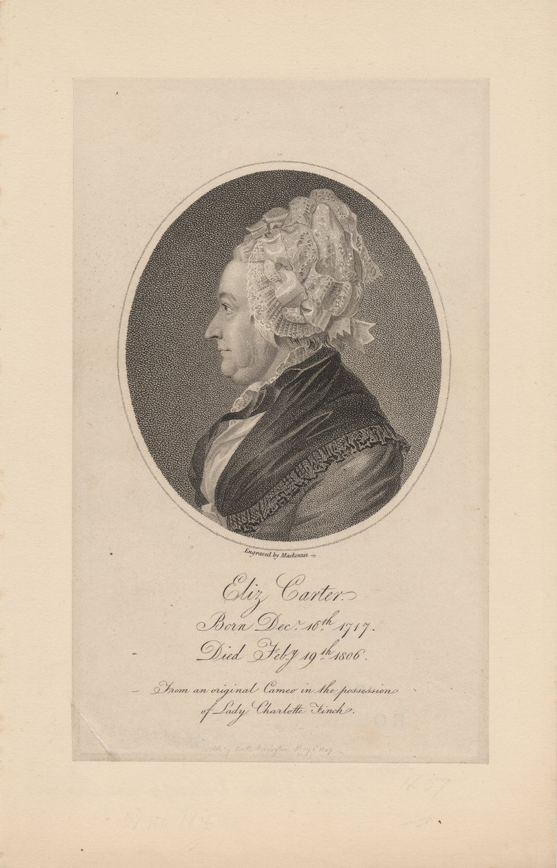 Elizabeth Carter, kaivertanut Mackenzie, 1807 tekijältä Joachim Smith