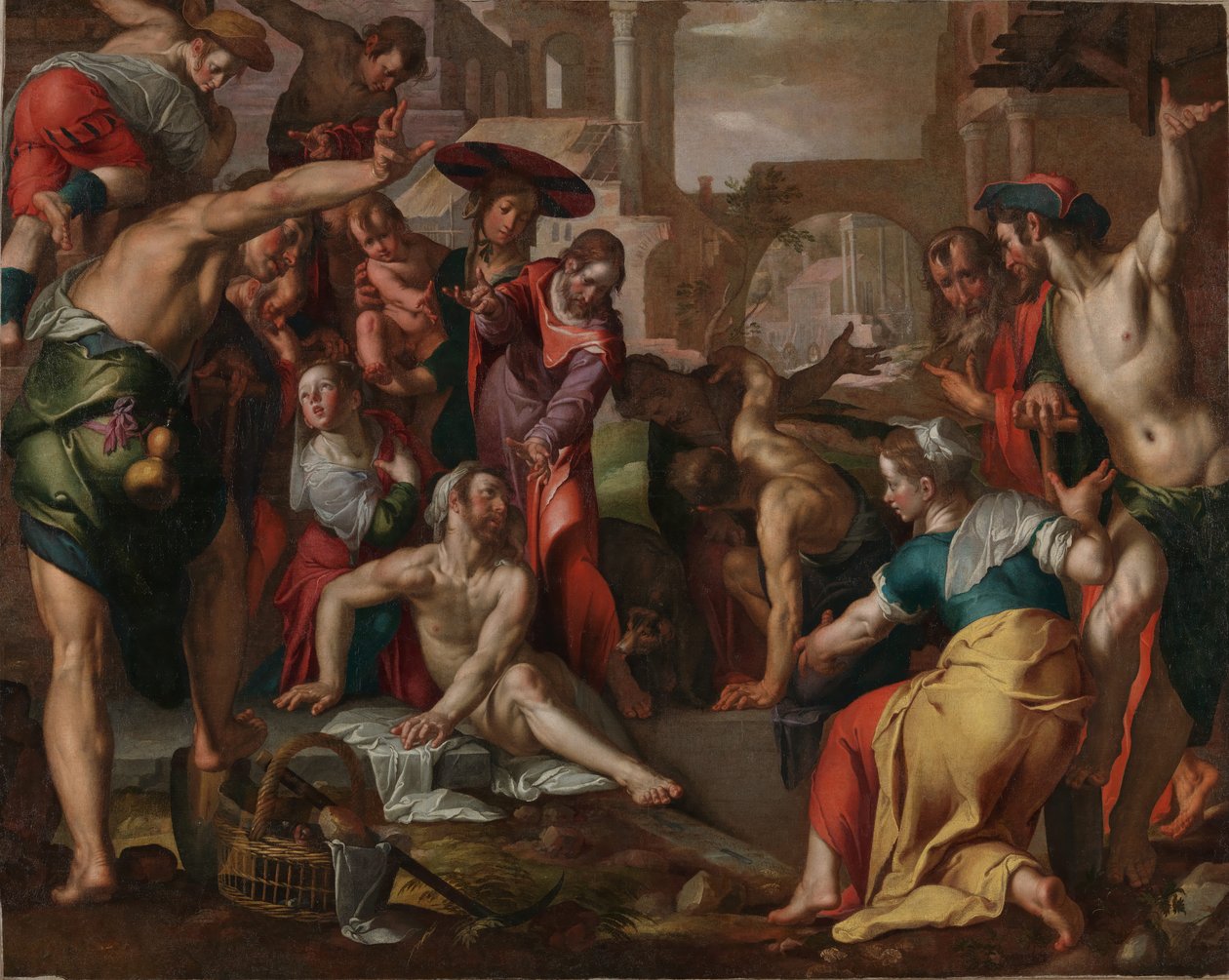 Lasaruksen herättäminen tekijältä Joachim Wtewael or Utewael