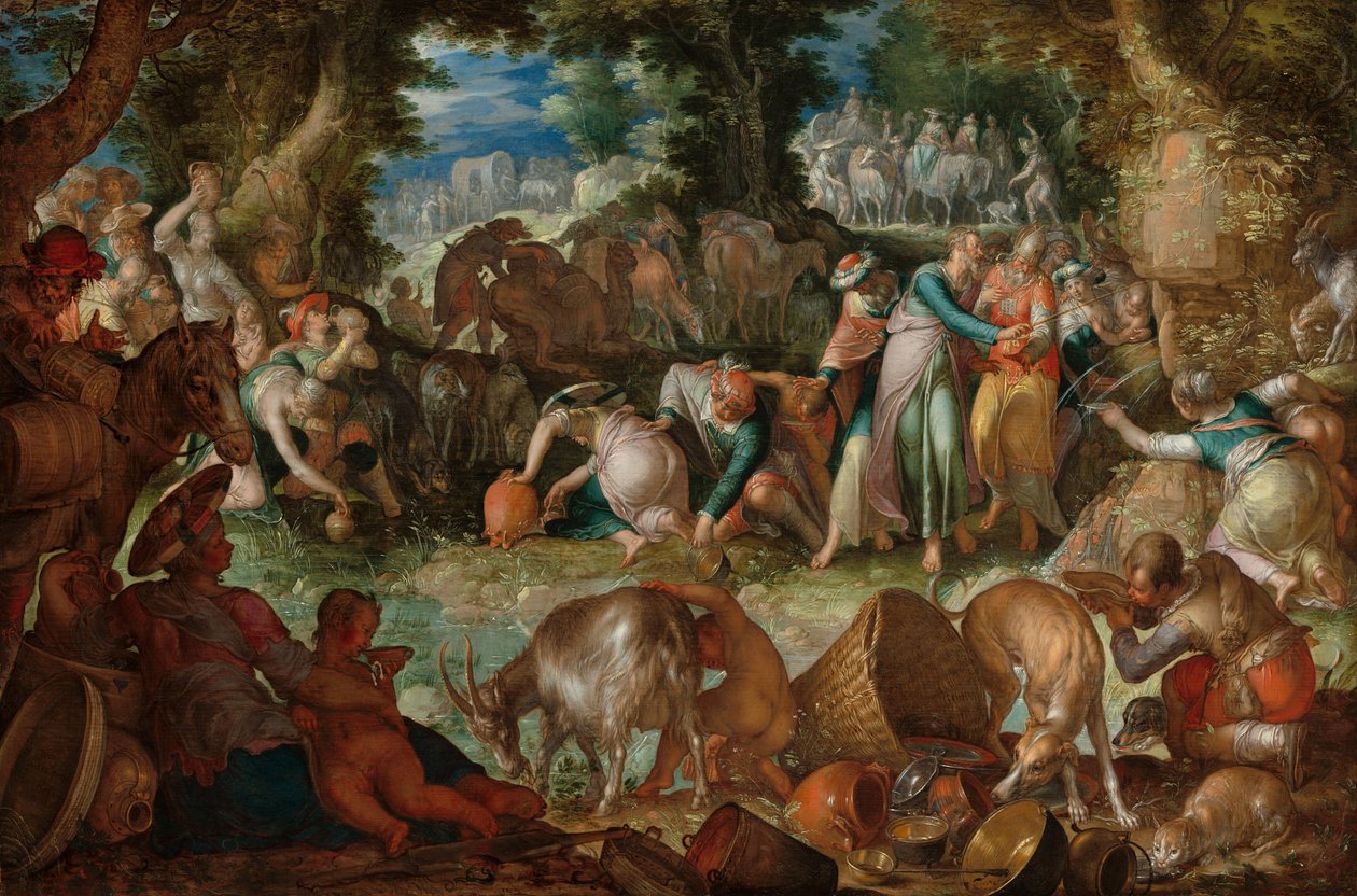 Mooses iskee kallioon, 1624. tekijältä Joachim Anthonisz Wtewael