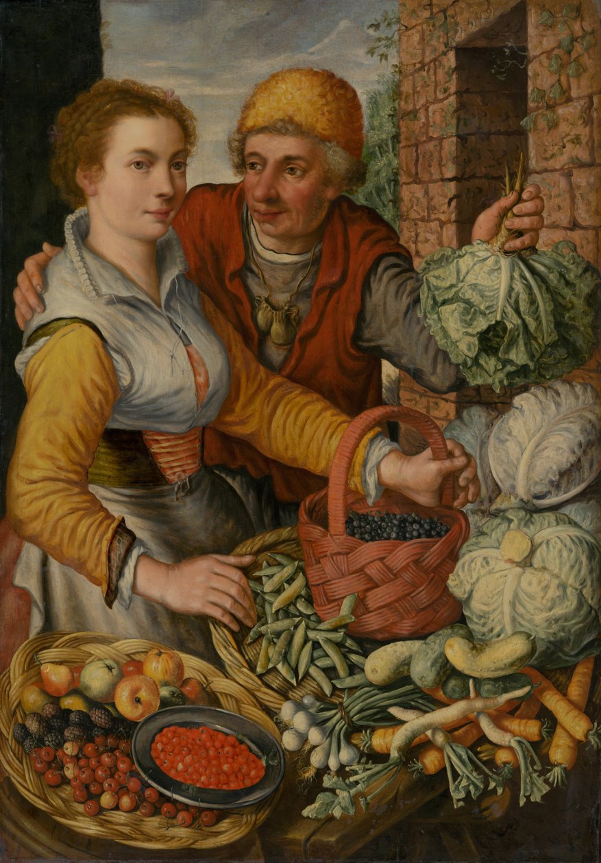 Hedelmien ja vihannesten myyjät, c. 1570. tekijältä Joachim Beuckelaer