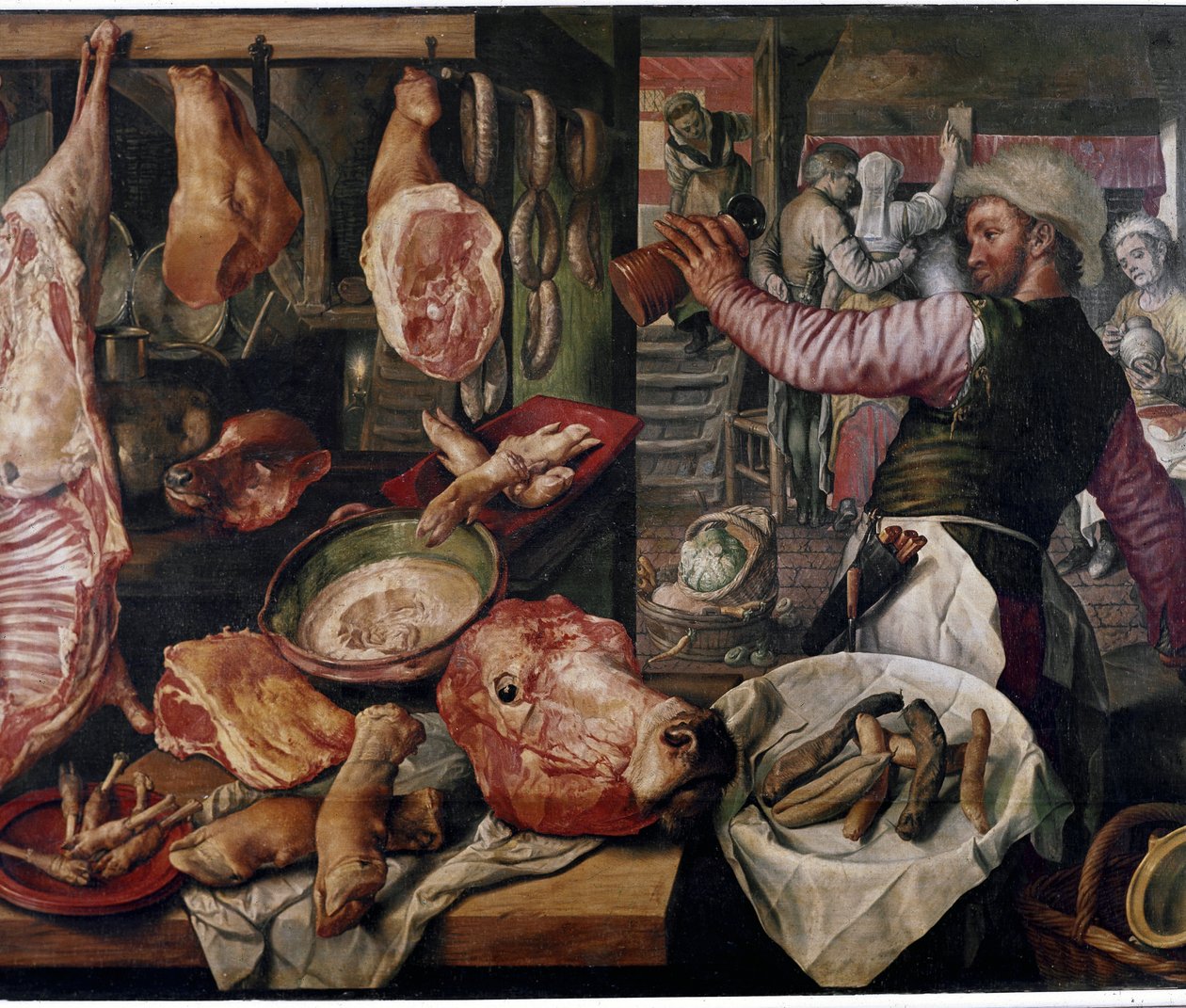 Lihakauppa. (Lihakauppa). Tietty tekijältä Joachim Beuckelaer or Bueckelaer
