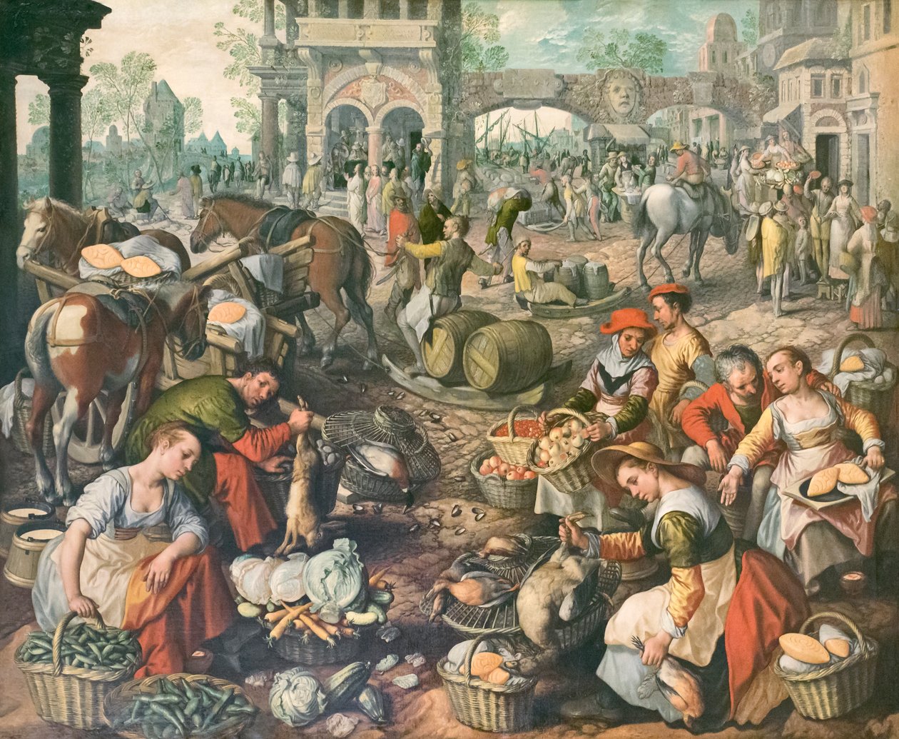 Kauppatori, Joachim Beuckelaer (öljy kankaalle) tekijältä Joachim Beuckelaer