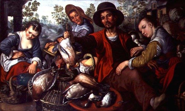 The Game Stall (öljy kankaalle) tekijältä Joachim Beuckelaer