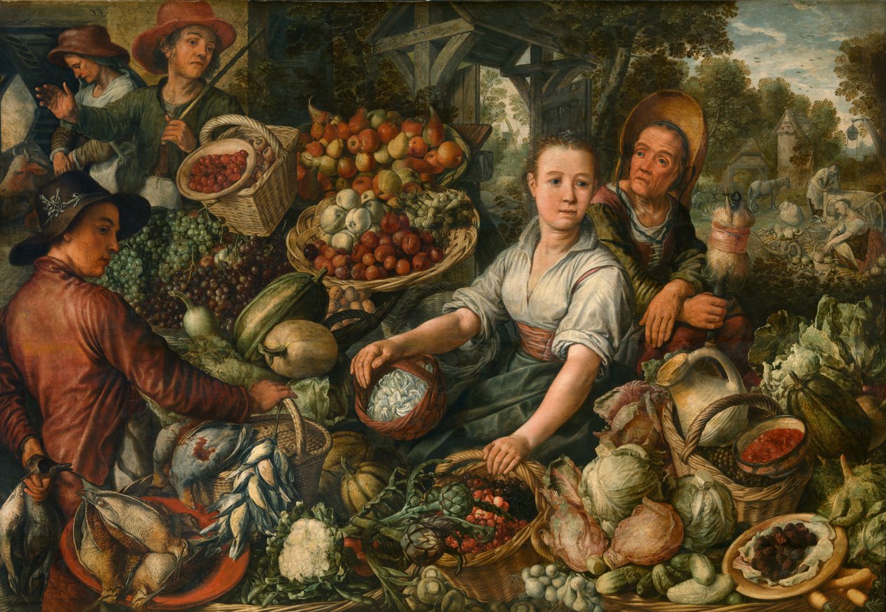 Vihannestori (öljy paneelille) tekijältä Joachim Beuckelaer
