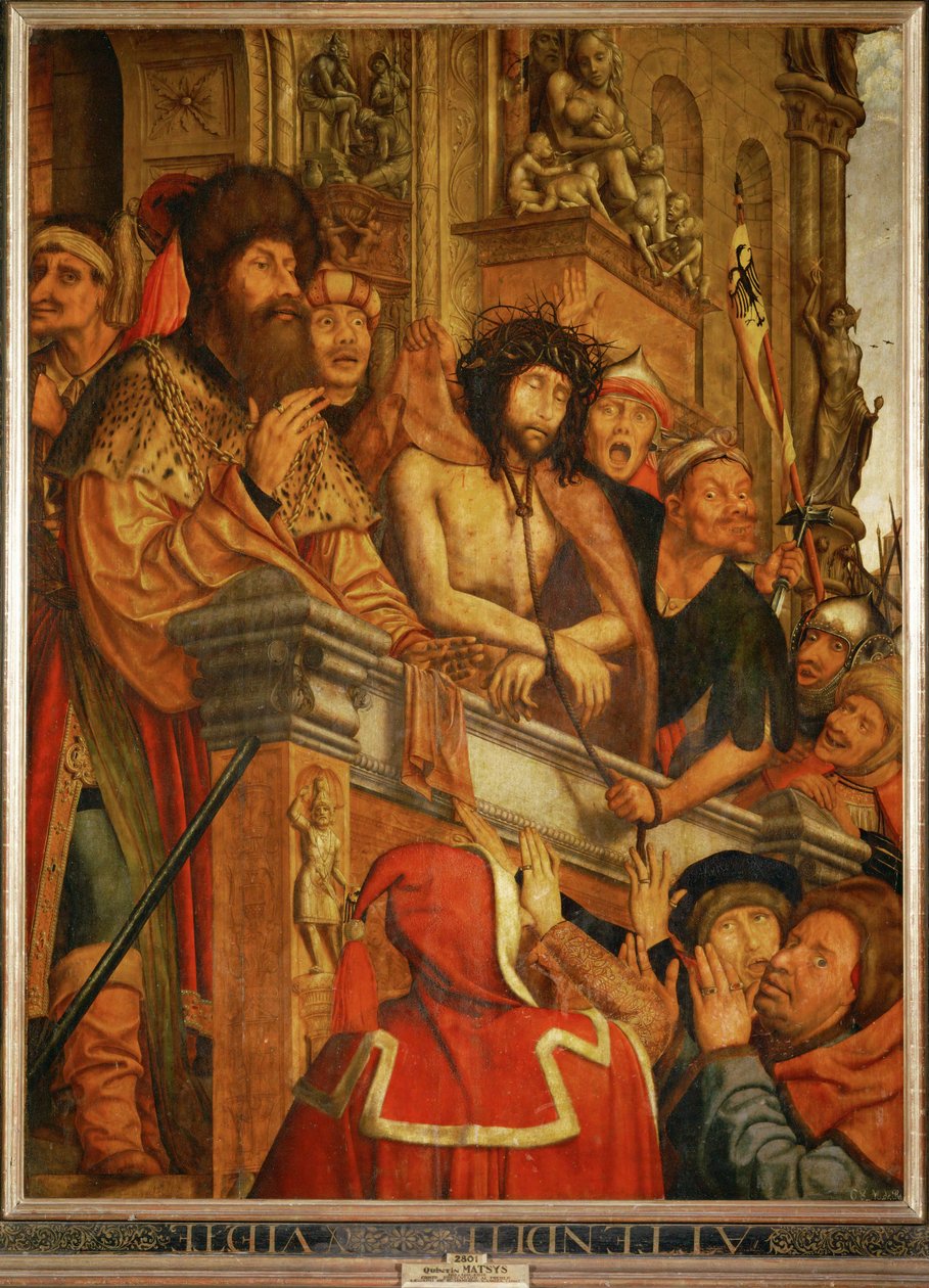 Kristus esitetään kansalle (maalaus puulle) tekijältä Joachim & Massys Quentin (c.1466-1530) Patinir