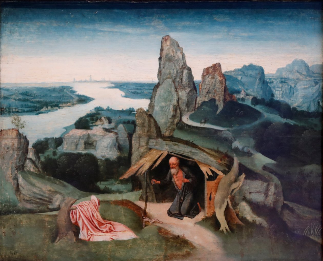 Pyhä Hieronymus erämaassa, 1530 tekijältä Joachim Patenier