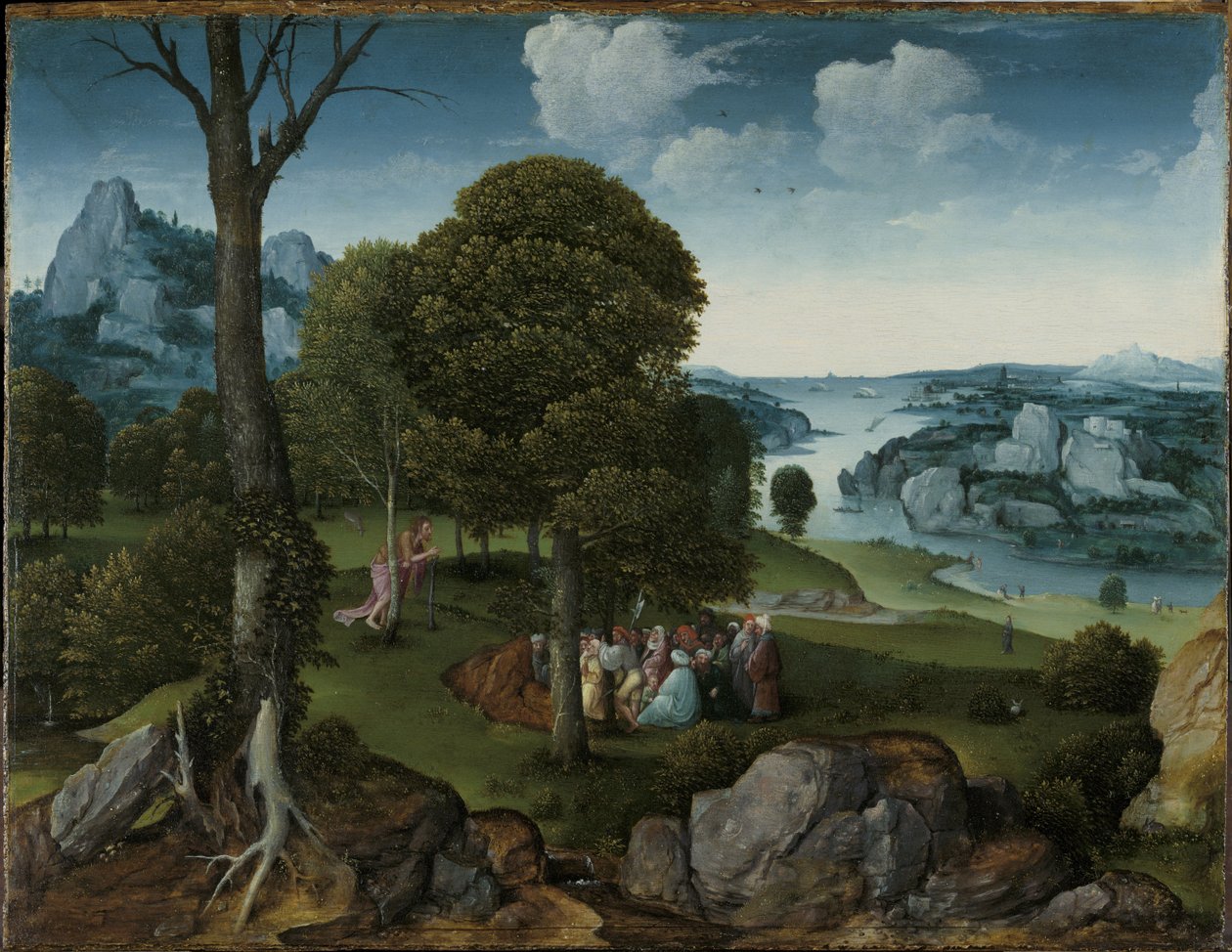 Maisema Johannes Kastajan saarnalla tekijältä Joachim Patinir