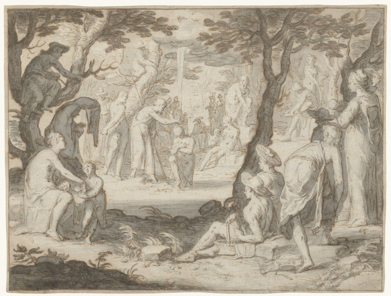 Kristuksen kaste tekijältä Joachim Wtewael or Utewael