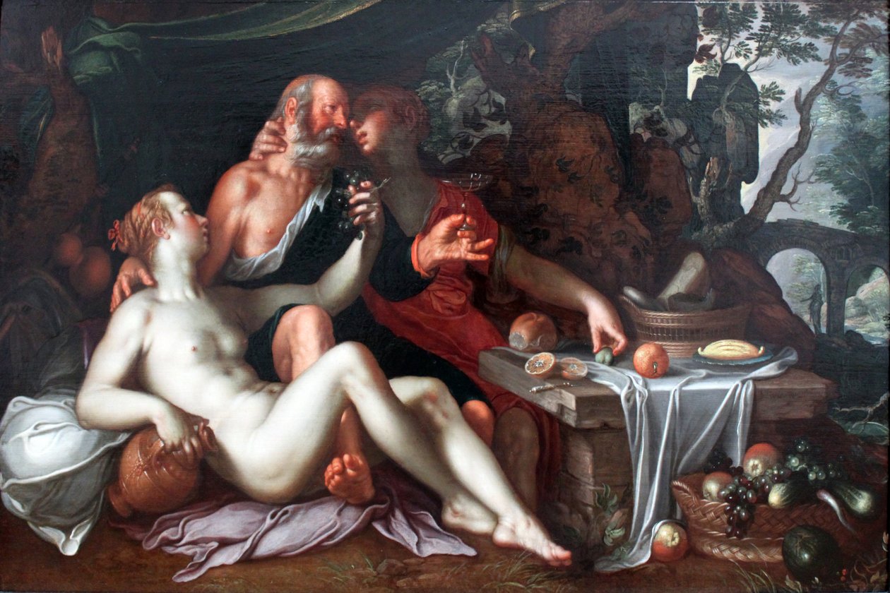 Lot ja hänen tyttärensä tekijältä Joachim Wtewael or Utewael