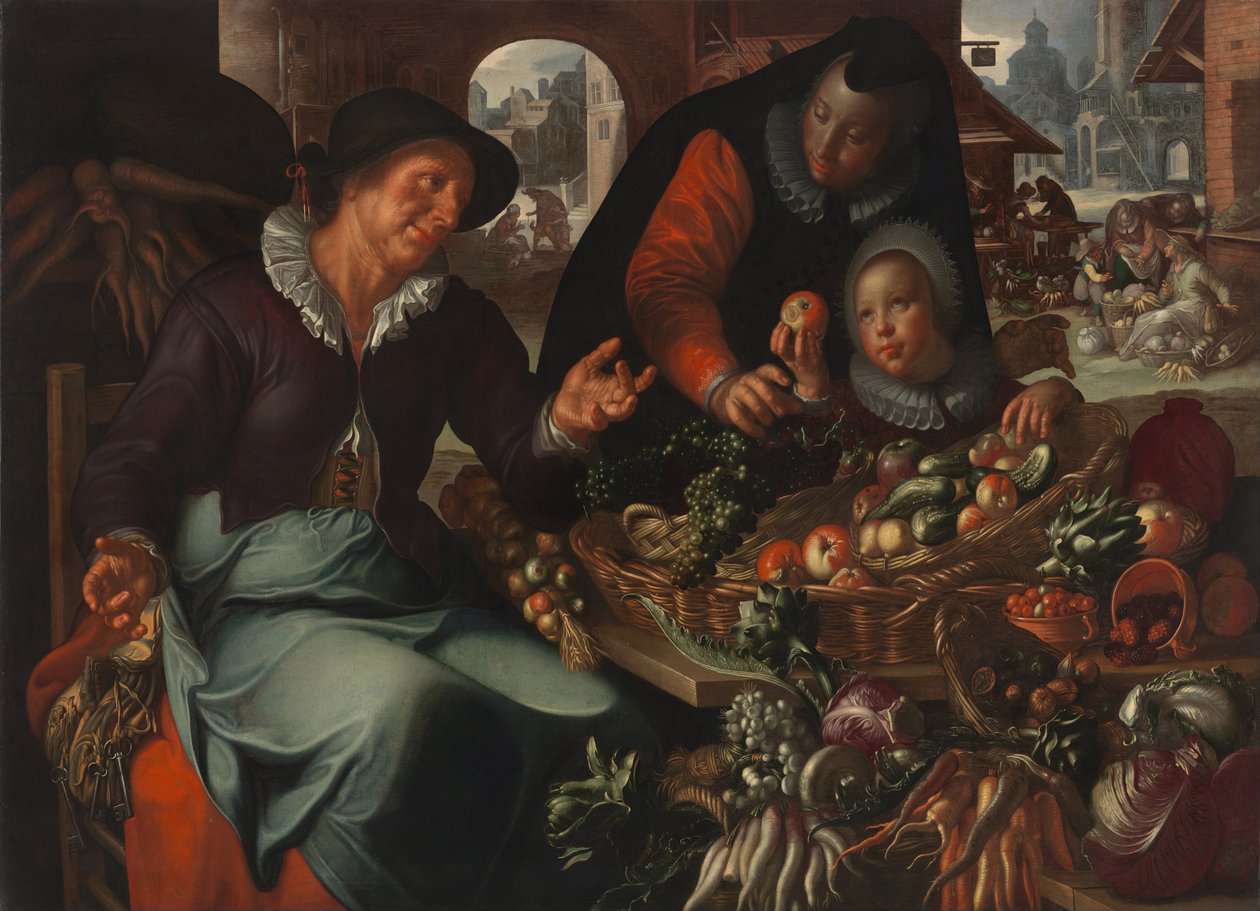 Hedelmien ja vihannesten myyjä, c. 1618 tekijältä Joachim Wtewael or Utewael