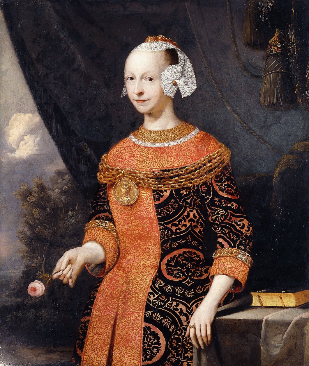 Naisen muotokuva, joka tunnetaan nimellä Anne, Marquise de Basville, tekijältä Joachim or Luhne Luhn
