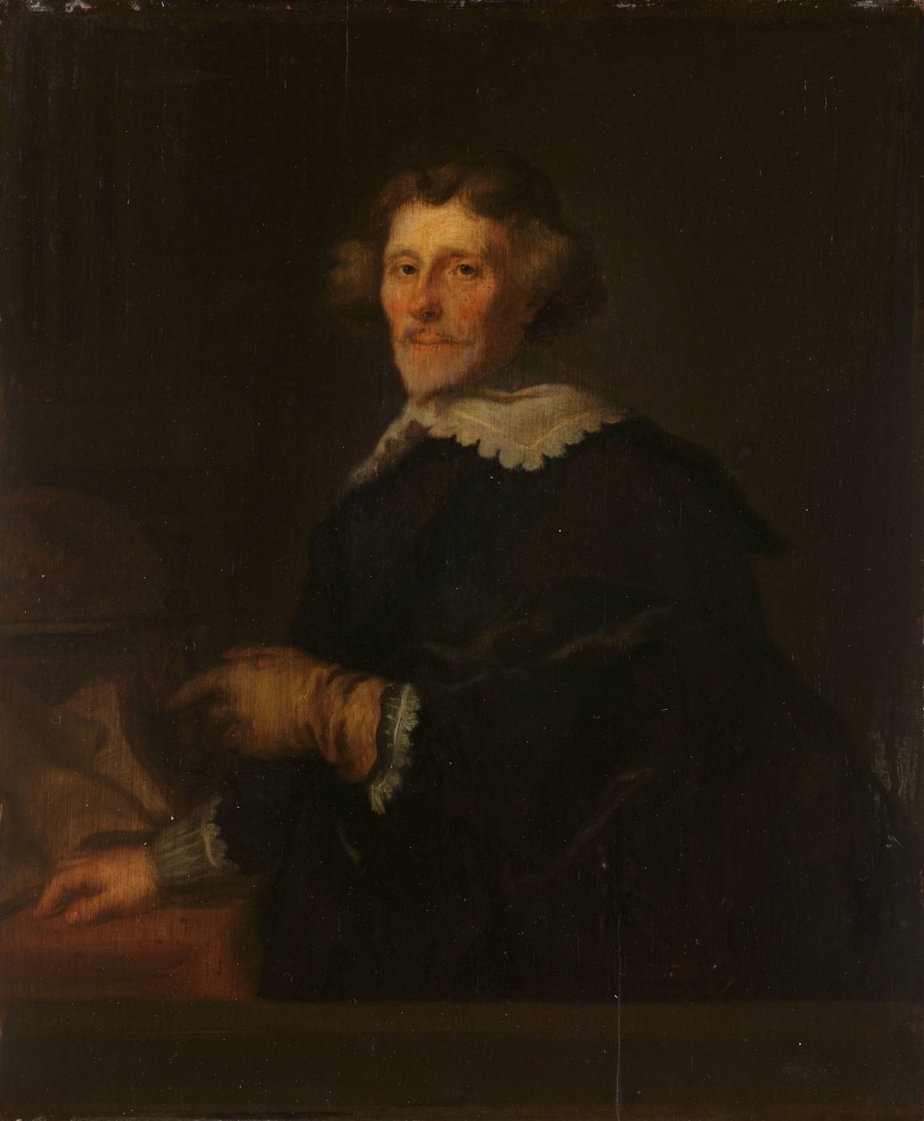 Pieter Corneliszoon Hooftin muotokuva, Muidenin ulosottomies, historioitsija ja runoilija tekijältä Joachim von Sandrart (I)