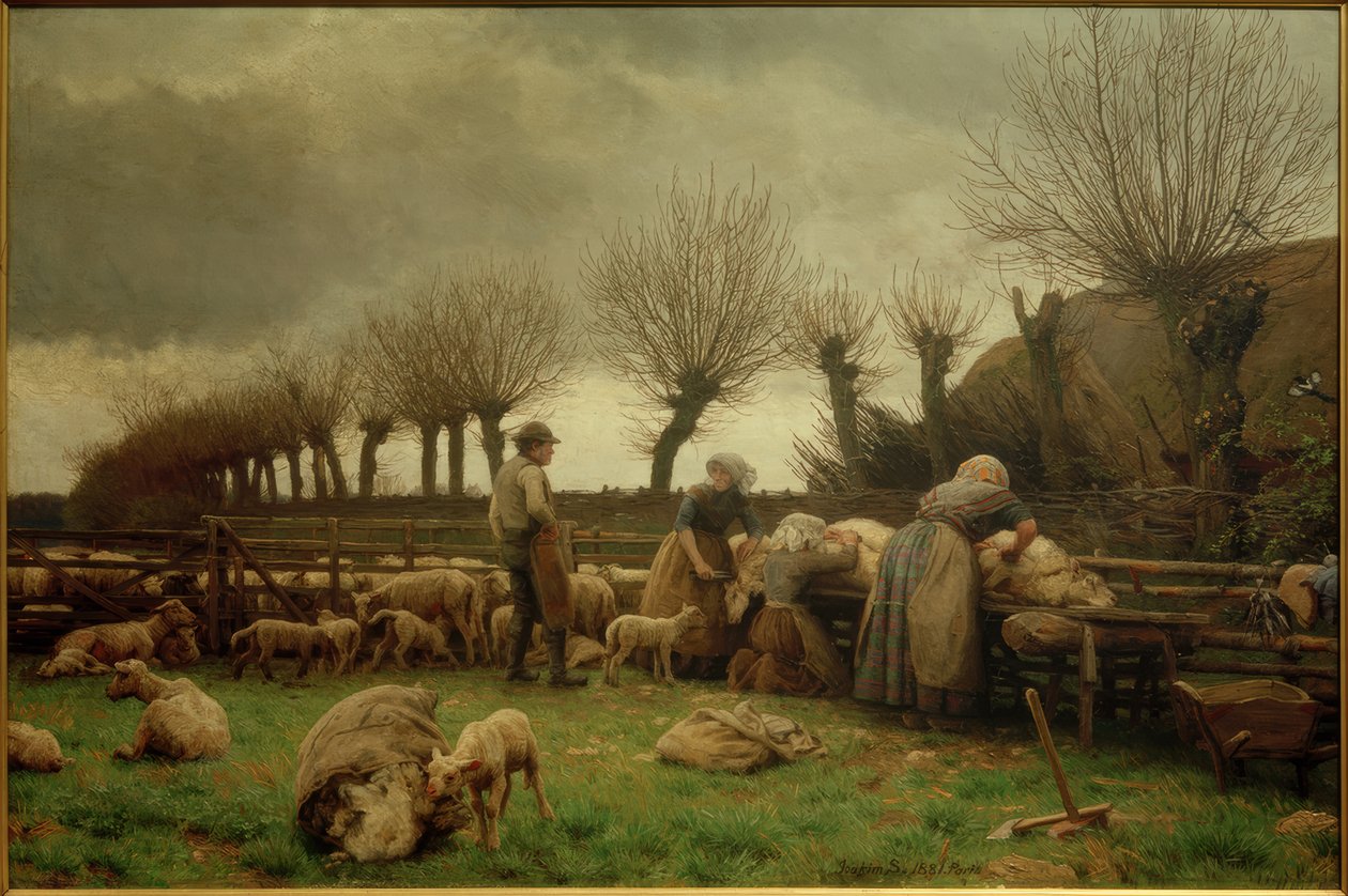 Frühjahrsschur auf Lolland. Grauer Himmel tekijältä Joakim Frederik Skovgaard