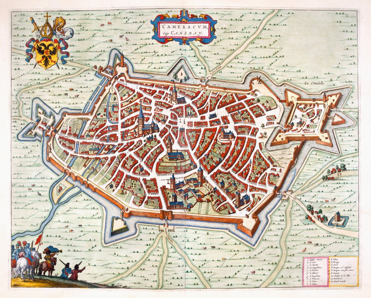 Cambrai, 1649 (käsinvärinen kaiverrus) tekijältä Joan Blaeu