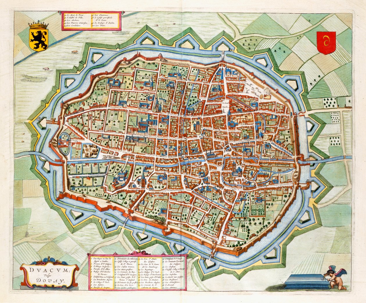 Douai, 1649 (käsinvärinen kaiverrus) tekijältä Joan Blaeu