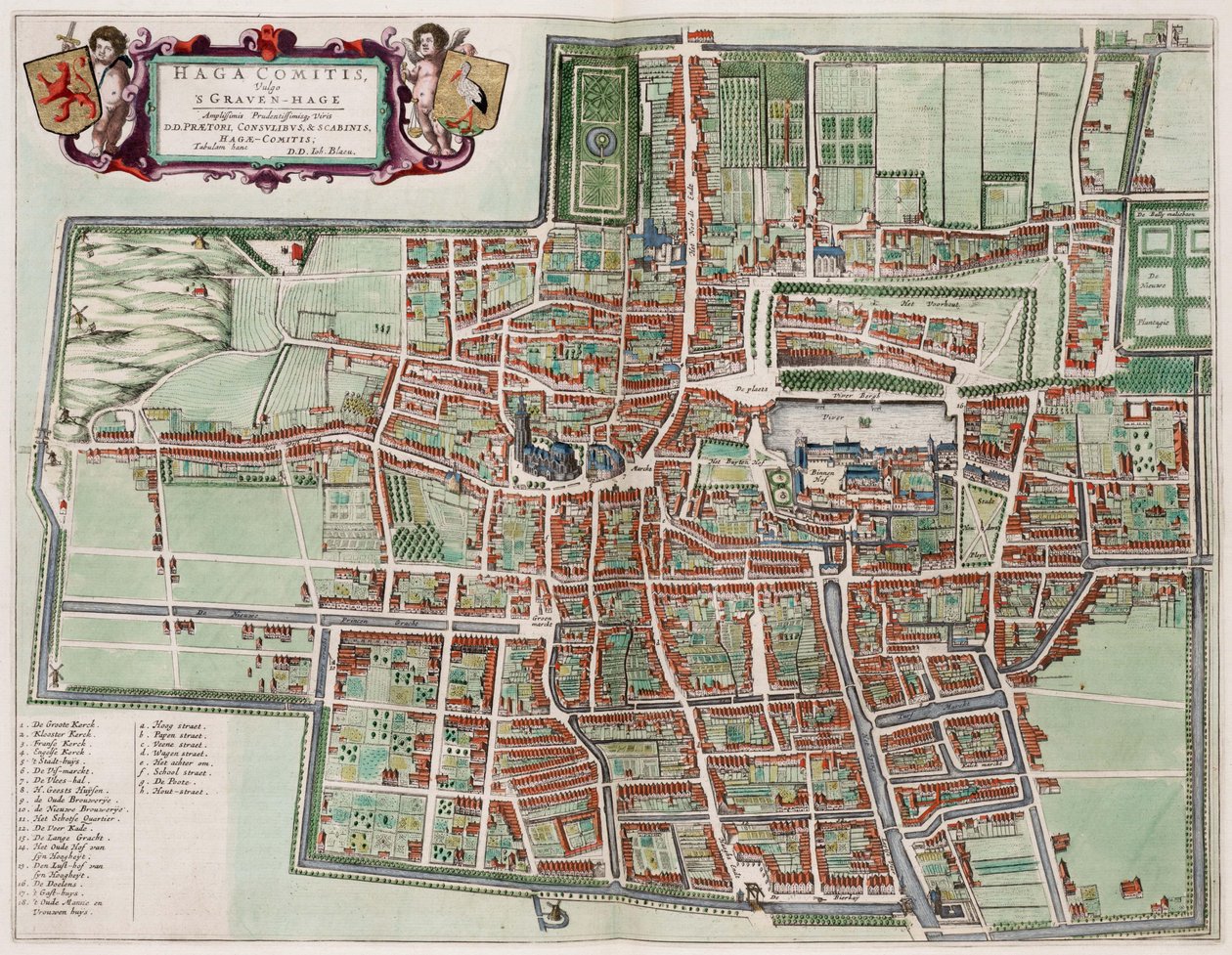 Kartta Den Haag tekijältä Joan Blaeu