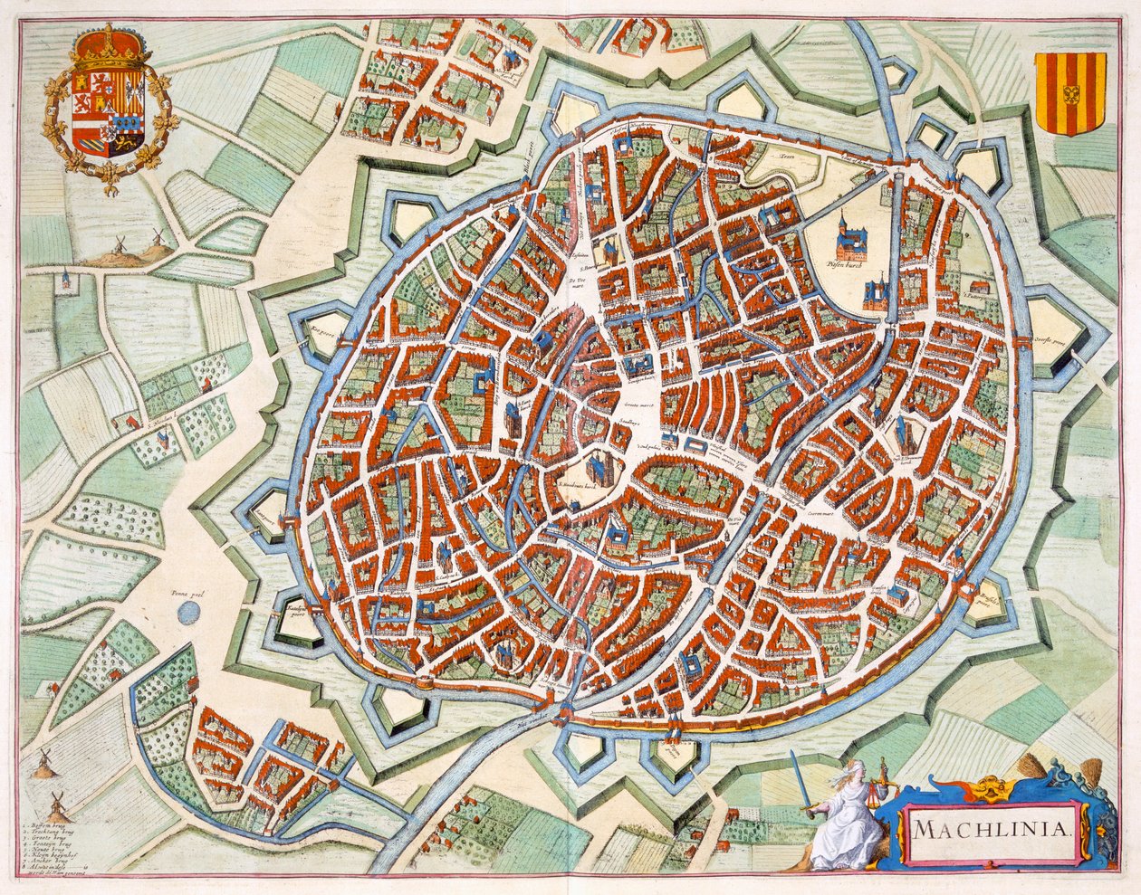 Mechelen, 1649 (käsinvärinen kaiverrus) tekijältä Joan Blaeu