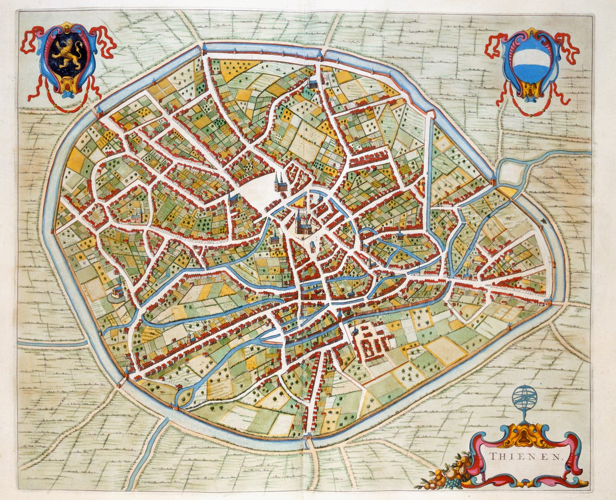Tienen, 1649 (käsinvärinen kaiverrus) tekijältä Joan Blaeu