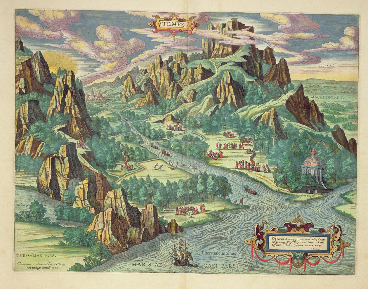 Näkymä antiikkiseen Thessaliaan "Atlas Majorista", 1662 tekijältä Joan Blaeu