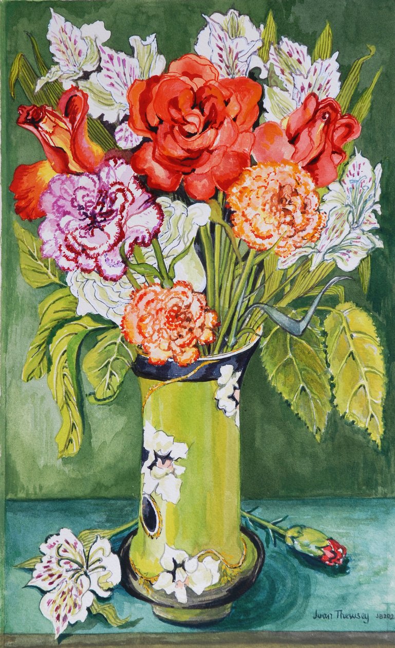 Neilikat ja Alstroemeria jugendmaljakossa 2011 tekijältä Joan Thewsey