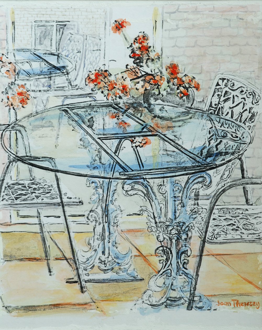 Patio Garden Pale, 2010, tussi akvarellilla tekijältä Joan Thewsey