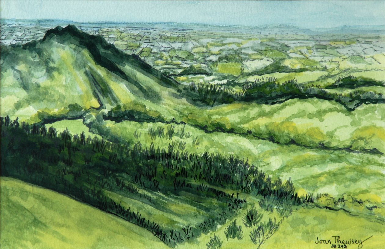 Näkymä Sue au Maista, Limousin Ranskasta, 2010 vesiväri tekijältä Joan Thewsey
