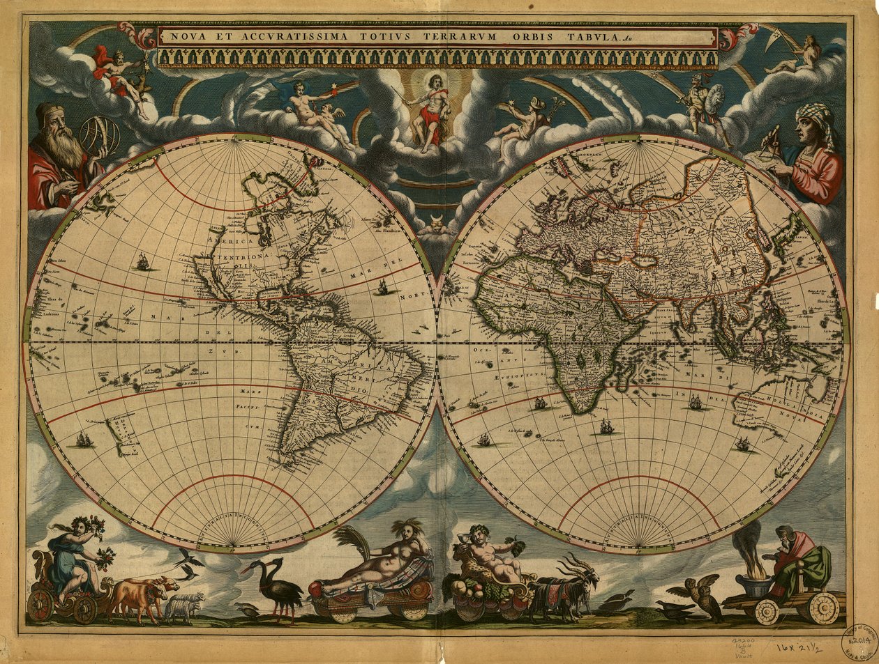 (Nova et accuratissima totius terrarum orbis tabula). LOC 98687202 tekijältä Joan Blaeu
