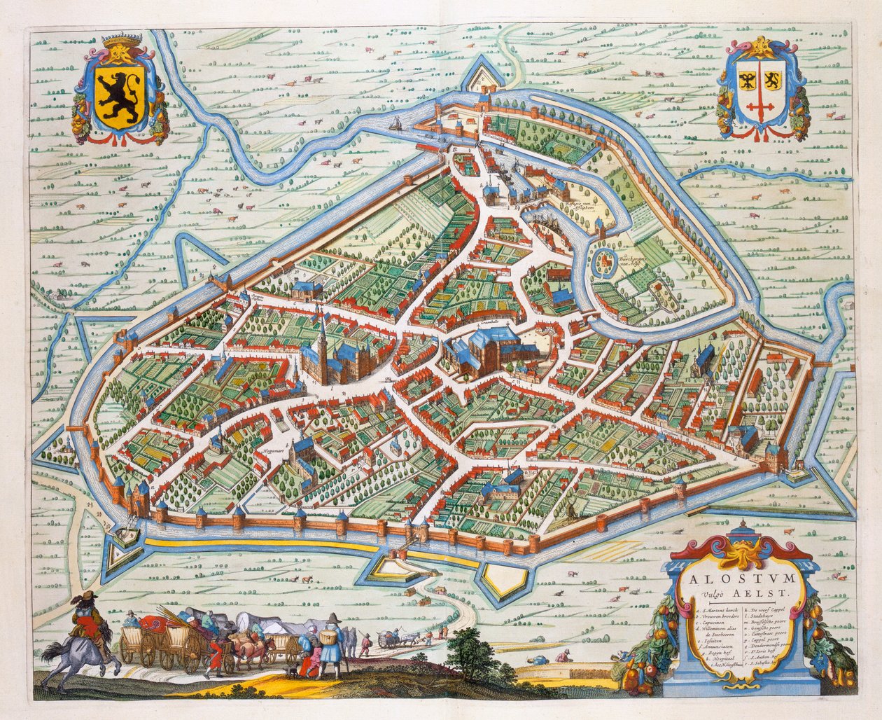 Aalst, 1649 (käsinvärinen kaiverrus) tekijältä Joan Blaeu