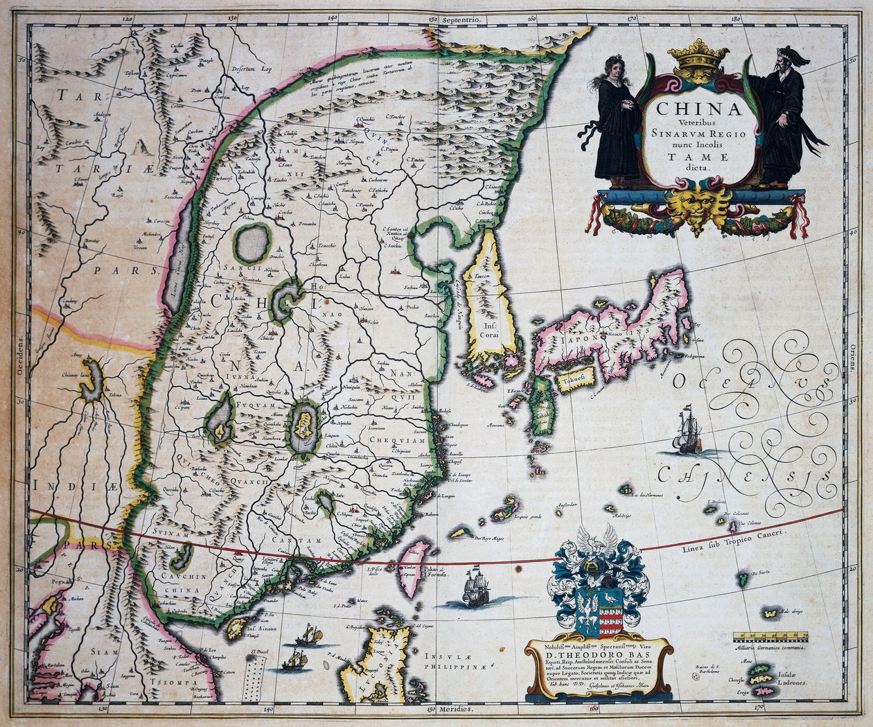 Kiinan kartta, Joan Blaeu (1596-1673) tekijältä Joan Blaeu