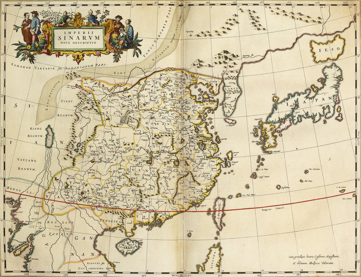 Kiinan kartta, "Atlas Cosmographia Blaviana", 1662 tekijältä Joan Blaeu