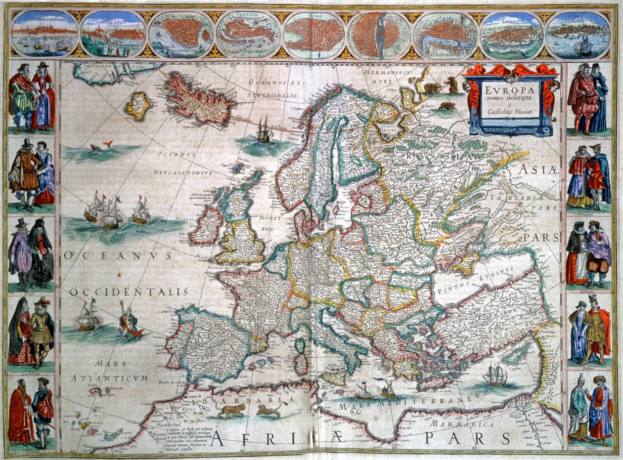 Euroopan kartta tekijältä Joan Blaeu