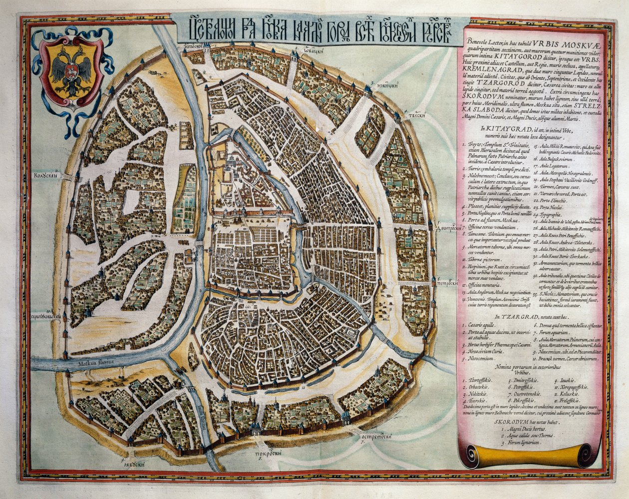 Moskova, osa II, Atlas Maior, kirjoittanut Joan Blaeu (1596-1673), kuparikaiverrus, Amsterdam tekijältä Joan Blaeu