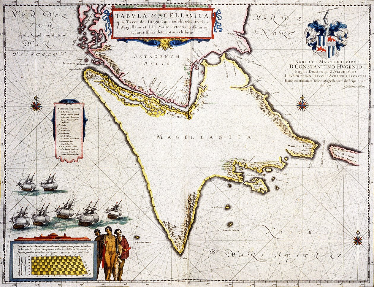 Tabula Magellanica : Magellanin salmen kartta tekijältä Joan Blaeu