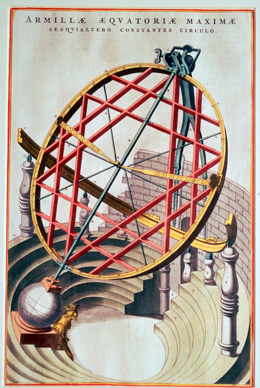 Tycho Brahen päiväntasaajan armillary, 1500-luku tekijältä Joan Blaeu