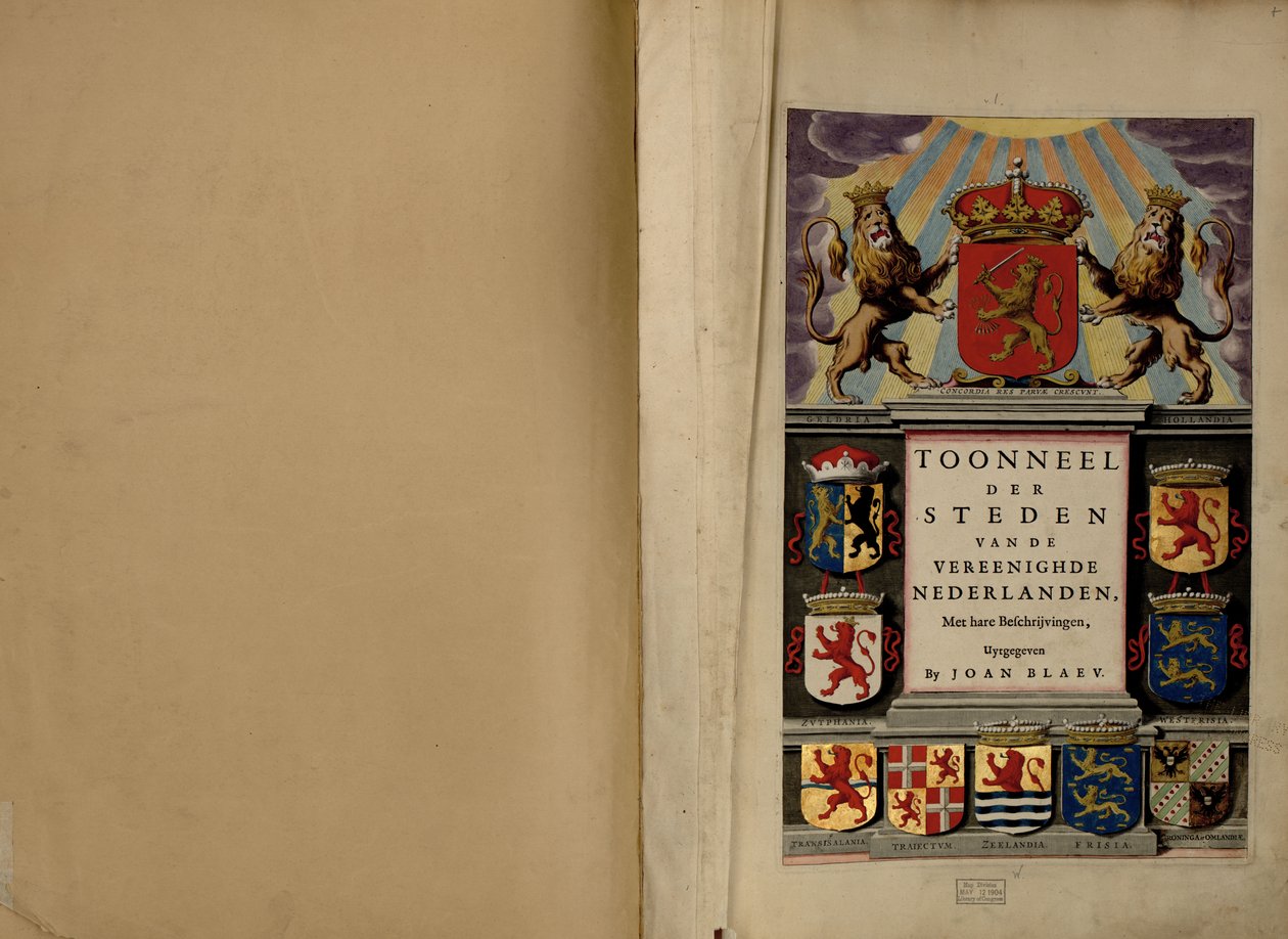 Yhdistyneen Alankomaiden kaupunkien sävy kuvauksineen tekijältä Joan Blaeu