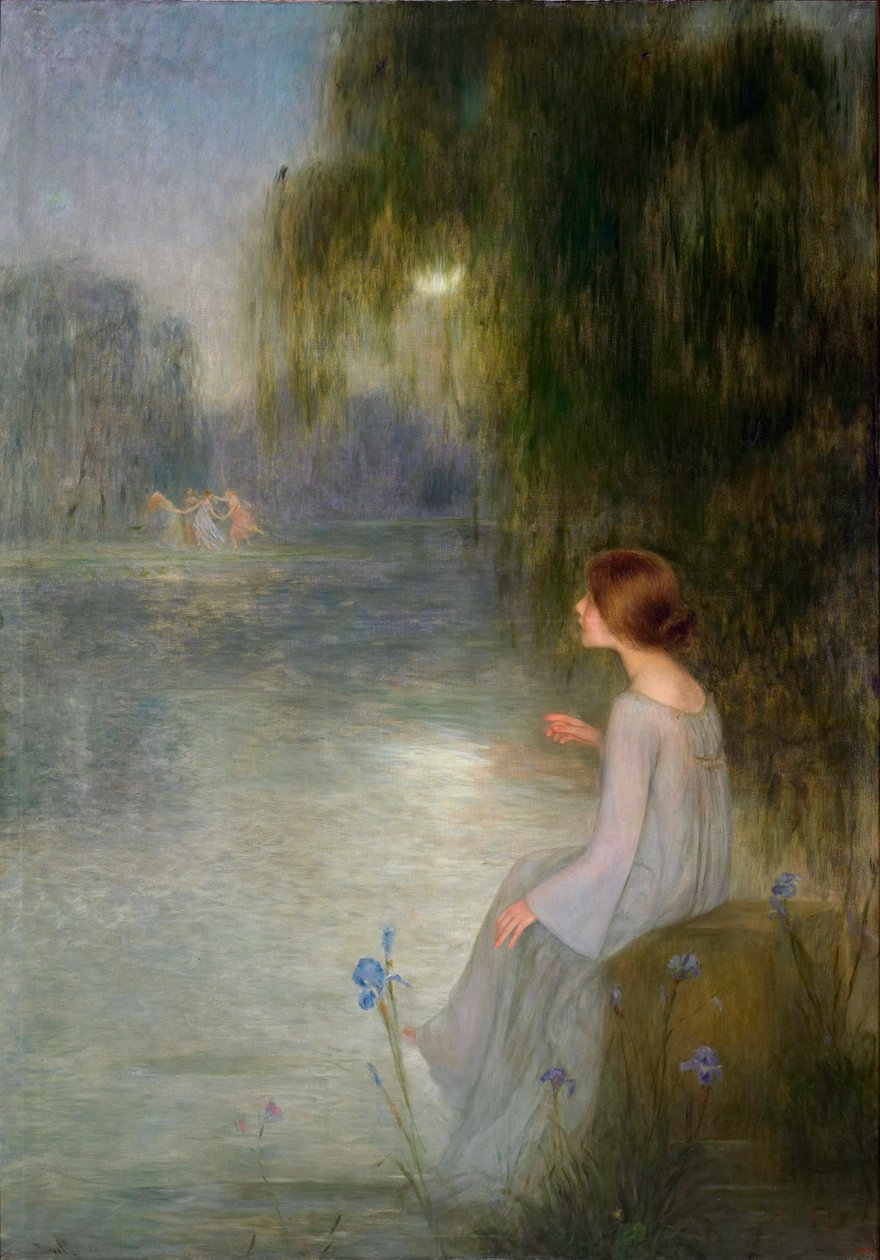Reve - Unelma - Joan Brullin (1863-1912) maalaus - n. 1905 - Öljy kankaalle - symboliikka - 200x141 - Katalonian kansallinen taidemuseo, Barcelona tekijältä Joan Brull